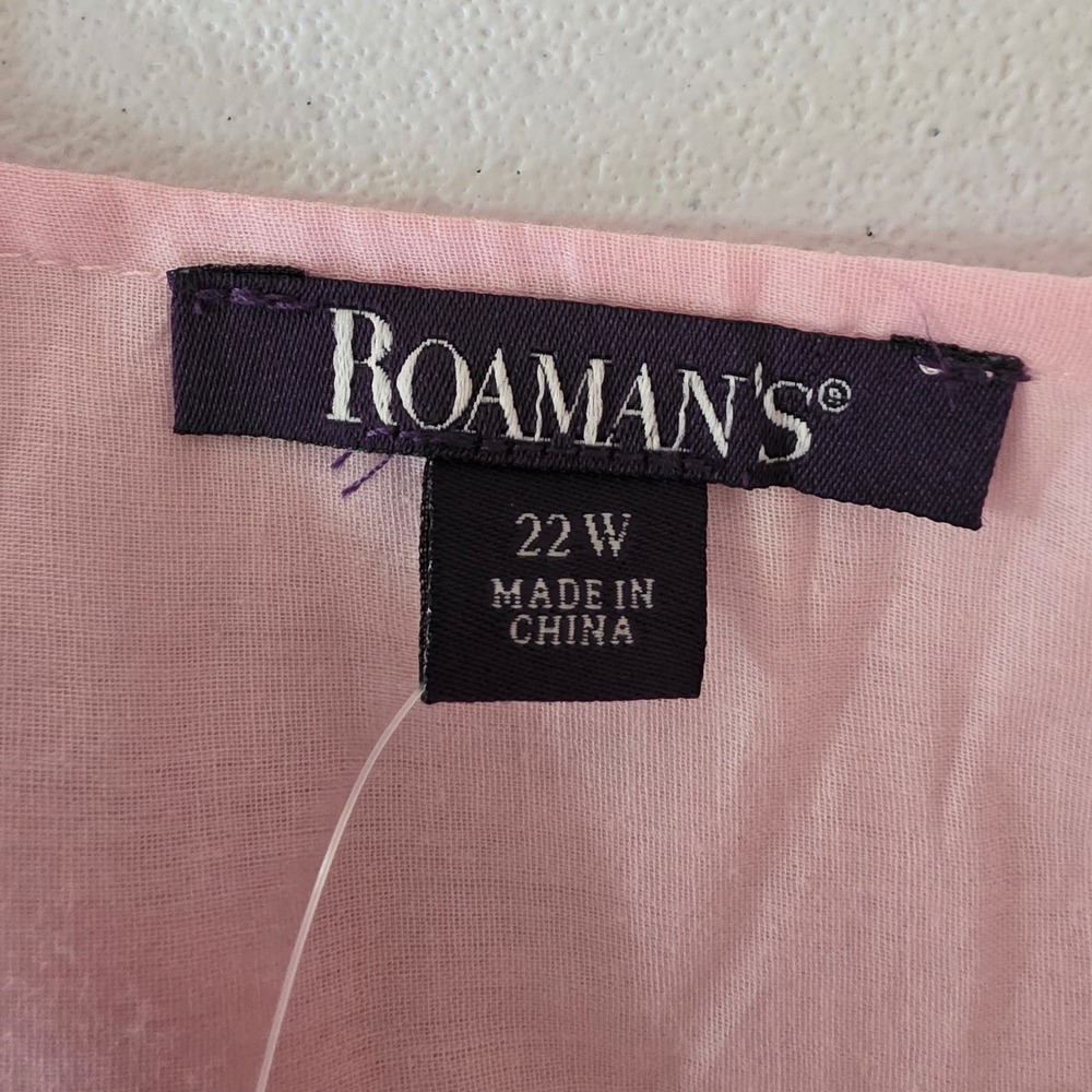 NWT Roaman's Pink Cotton Eyelet Lace Dress Womens 22W Boho Embroidered Cottageco - Picture 11 of 13